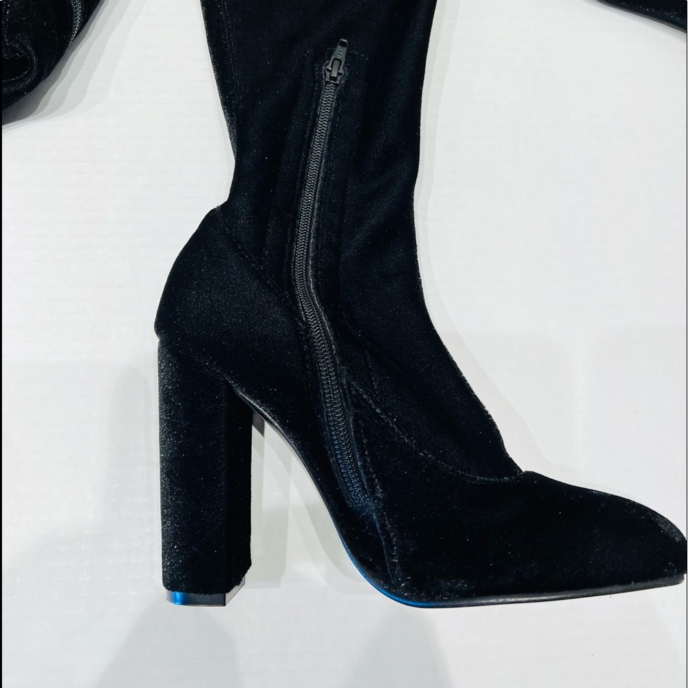 CARVELA WOLF BLACK by Kurt Geiger Zip Closure  Velvet Upper Size 37 - Picture 10 of 16